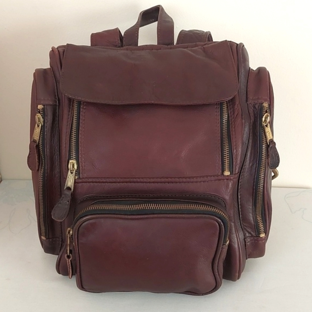 Frye Burgundy leather backpack